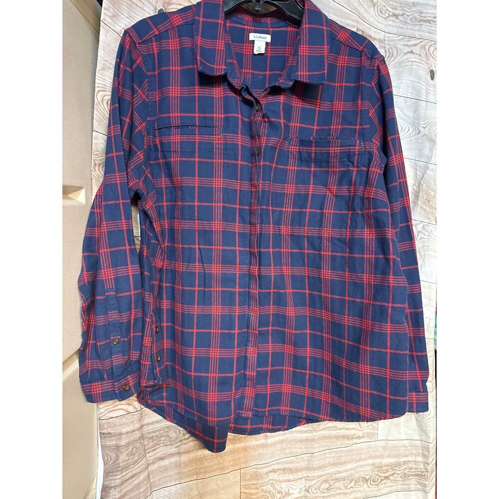 LL BEAN flannel cotton shirt size XL PETITE